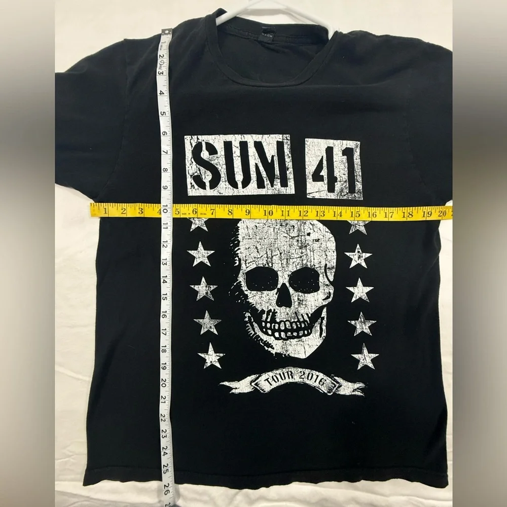Sum 41 Graphic Band Tour T-Shirt 2016 Skull Print SzMed Tultex - Picture 5 of 6